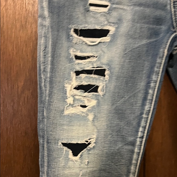 American Eagle Outfitters Distressed Light Blue Skinny Jeans - Picture 3 of 13